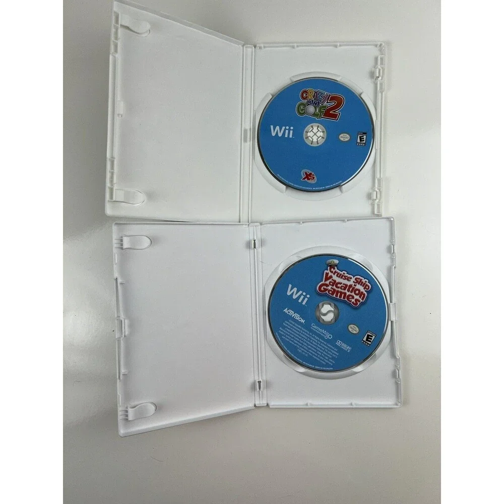 Lot Of 2 Wii Games Crazy Mini Golf 2 & Cruise Ship Vacation Games UNTESTED Games